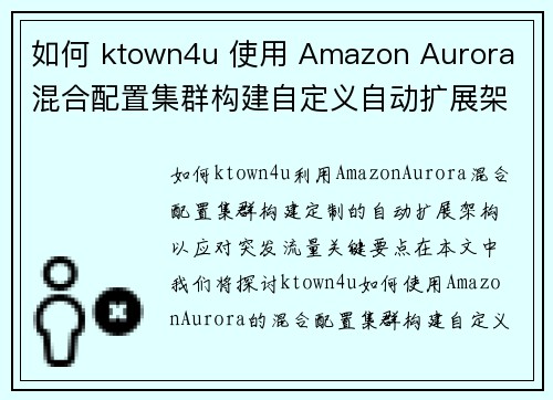 如何 ktown4u 使用 Amazon Aurora 混合配置集群构建自定义自动扩展架构以应对突发